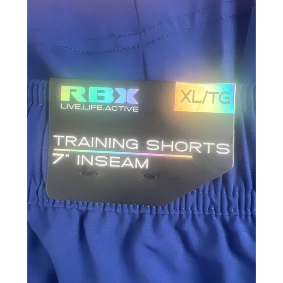 RBX Mens Royal Blue Training Shorts XL 7" Inseam Elastic Waistband W/ Drawstring - Picture 6 of 12